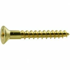 Midwest Fastener #10 x 1-1/2" Brass Phillips Flat Head Wood Screws - 21197 - Bolts