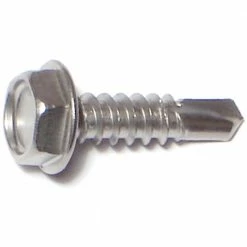 Midwest Fastener #10-16 x 3/4" 410 Stainless Hex Washer Head Self-Drilling Screws - 11840 - Bolts