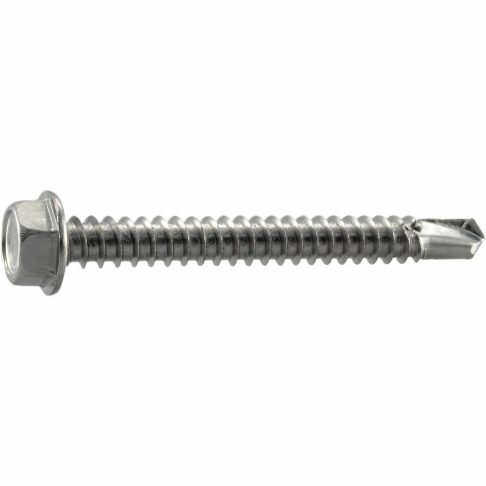 Midwest Fastener #12-14 x 2" 410 Stainless Hex Washer Head Self-Drilling Screws - 12603 - Bolts 4 Midwest Fastener #12-14 x 2" 410 Stainless Hex Washer Head Self-Drilling Screws - 12603 - Bolts - Image 2