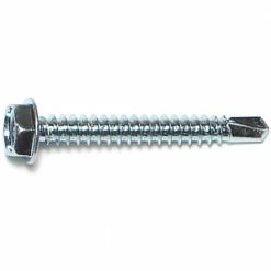 Midwest Fastener #10-16 x 1-1/2" Zinc Plated Hex Washer Head Self-Drilling Screws - 23068 - Bolts