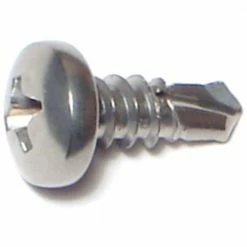 Midwest Fastener #10-16 x 1/2" 410 Stainless Phillips Pan Head Self-Drilling Screws - 24160 - Bolts