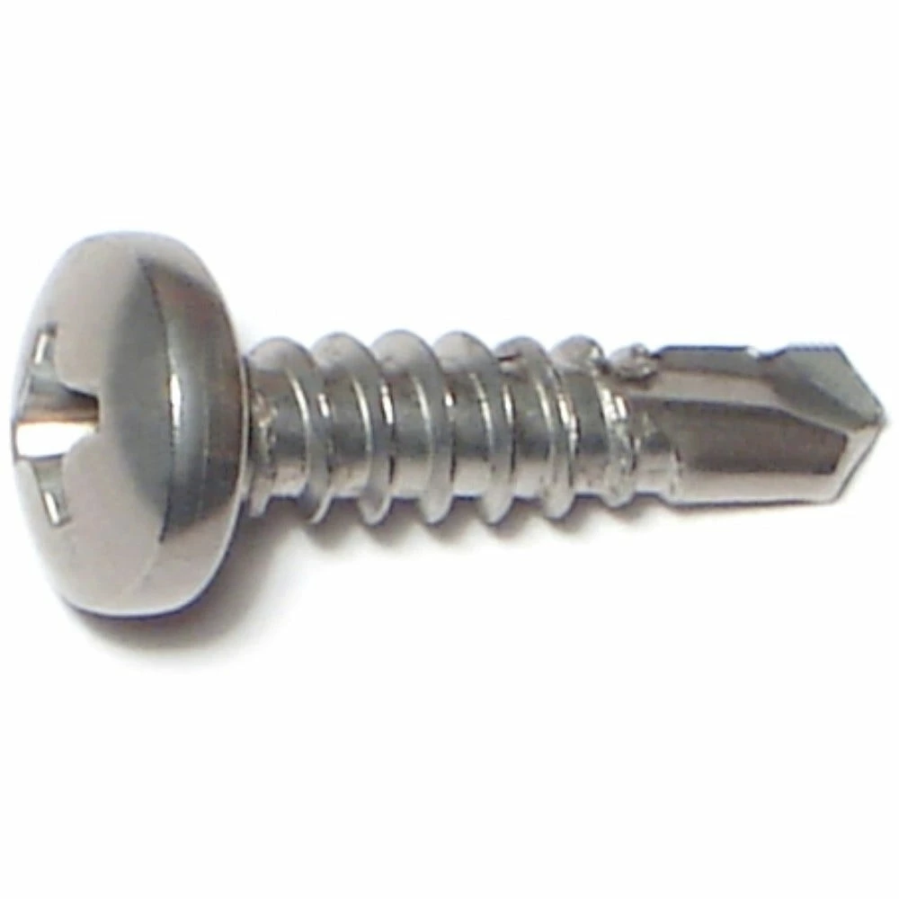 Midwest Fastener #10-16 x 3/4" 410 Stainless Phillips Pan Head Self-Drilling Screws - 11830 - Bolts 4 Midwest Fastener #10-16 x 3/4" 410 Stainless Phillips Pan Head Self-Drilling Screws - 11830 - Bolts - Image 2