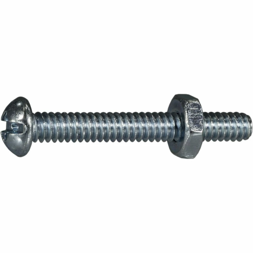 Midwest Fastener #10-24 x 1-1/2" Combo Round Head Machine Screws w/ Nuts - 23987 - Bolts 3 Midwest Fastener #10-24 x 1-1/2" Combo Round Head Machine Screws w/ Nuts - 23987 - Bolts