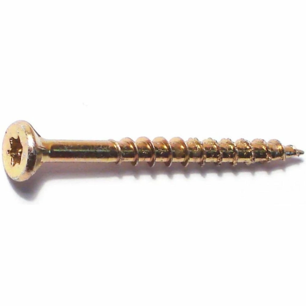 Midwest Fastener #8 x 1-3/4" Yellow Zinc Star Drive Bugle Head Saberdrive Interior Wood Screws - 24102 - Bolts 4 Midwest Fastener #8 x 1-3/4" Yellow Zinc Star Drive Bugle Head Saberdrive Interior Wood Screws - 24102 - Bolts - Image 2