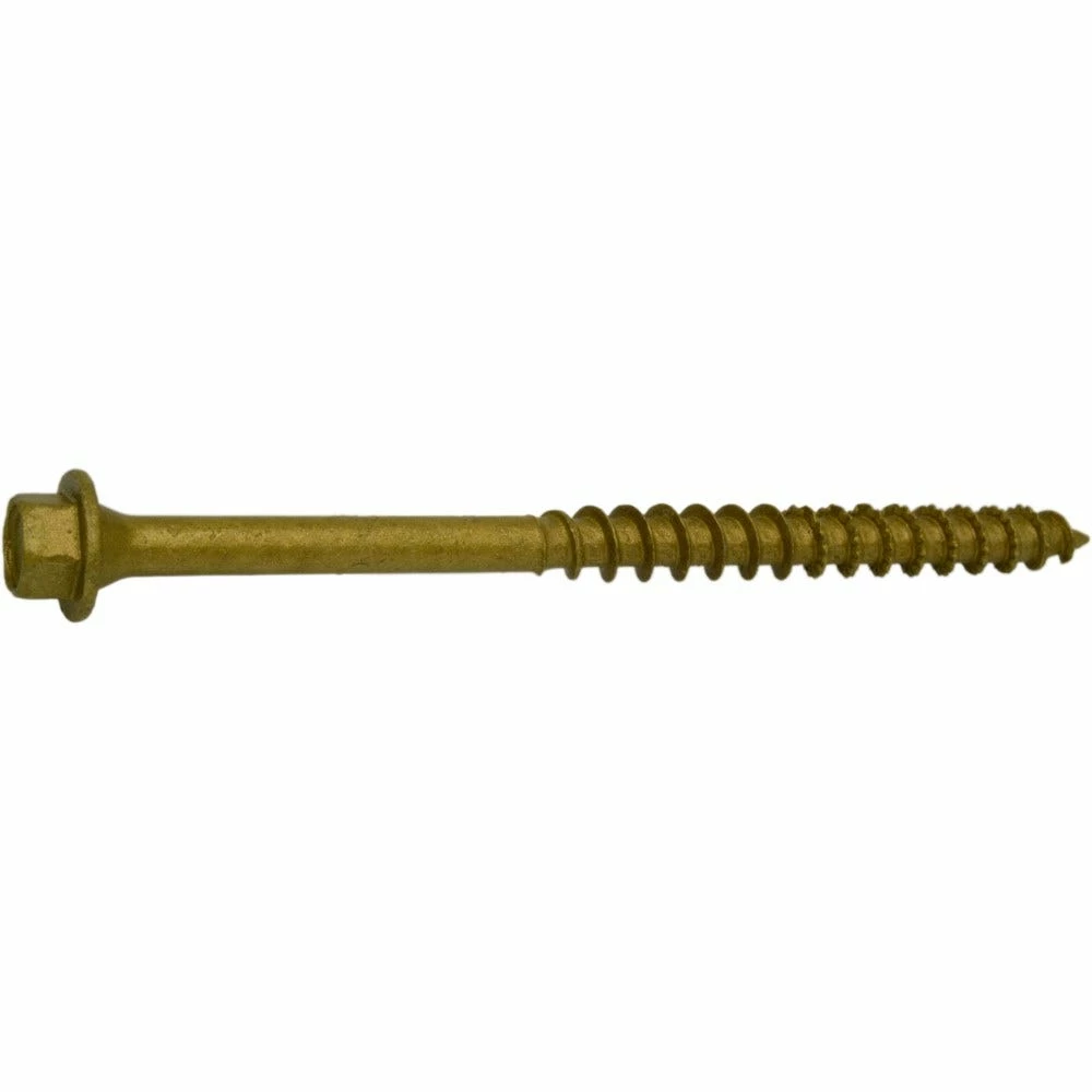 Midwest Fastener 1/4" x 4" Tan XL1500 Coated Hex Washer Head Saberdrive Timber Screws - 52551 3 Midwest Fastener 1/4" x 4" Tan XL1500 Coated Hex Washer Head Saberdrive Timber Screws - 52551