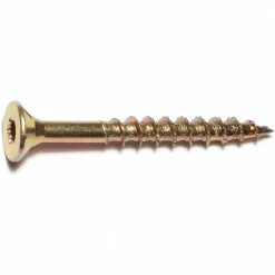 Midwest Fastener #12 x 2" Yellow Zinc Star Drive Multipurpose Interior Wood Screws - 11861 - Bolts