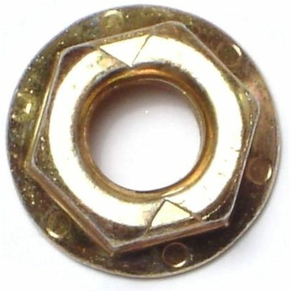 Midwest Fastener 7/16"-14 Yellow Zinc Plated Grade 8 Coarse Thread Flange Nuts - 87733 - Bolts 4 Midwest Fastener 7/16"-14 Yellow Zinc Plated Grade 8 Coarse Thread Flange Nuts - 87733 - Bolts - Image 2