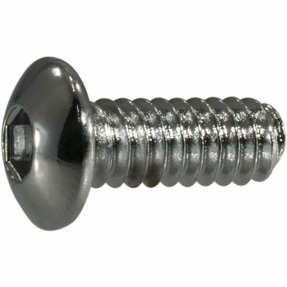 Midwest Fastener #10-24 x 1/2" Chrome Plated Grade 8 Coarse Thread Button Head Socket Cap Screws - 86977 - Bolts 4 Midwest Fastener #10-24 x 1/2" Chrome Plated Grade 8 Coarse Thread Button Head Socket Cap Screws - 86977 - Bolts - Image 2