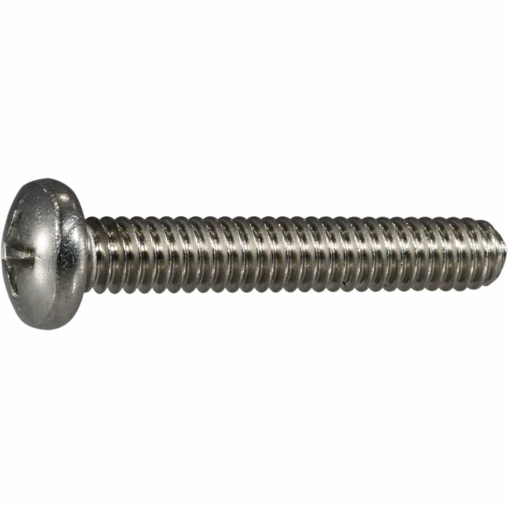 Midwest Fastener 1/4"-20 x 2" 18-8 Stainless Coarse Thread Phillips Pan Head Machine Screws - 82496 - Bolts 4 Midwest Fastener 1/4"-20 x 2" 18-8 Stainless Coarse Thread Phillips Pan Head Machine Screws - 82496 - Bolts - Image 2