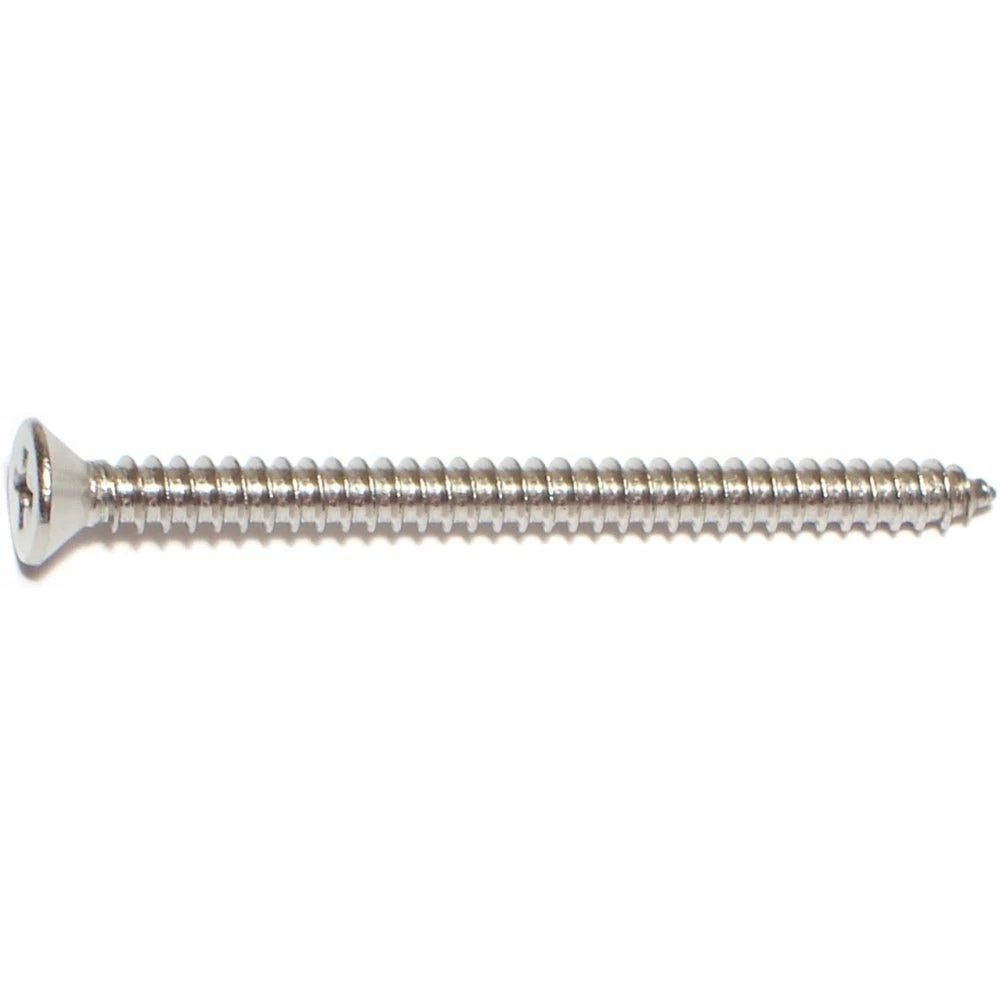 Midwest Fastener #10 x 2-1/2" 18-8 Stainless Phillips Flat Head Sheet Metal Screws - 23718 - Bolts 4 Midwest Fastener #10 x 2-1/2" 18-8 Stainless Phillips Flat Head Sheet Metal Screws - 23718 - Bolts - Image 2