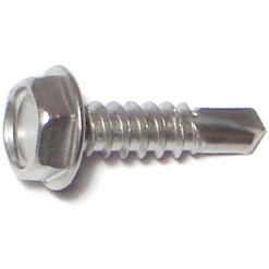Midwest Fastener #10-16 x 3/4" 410 Stainless Hex Washer Head Self-Drilling Screws - 24169 - Bolts