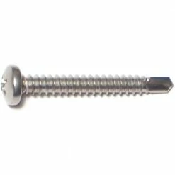 Midwest Fastener #10-16 x 1-1/2" 410 Stainless Phillips Pan Head Self-Drilling Screws - 11833 - Bolts