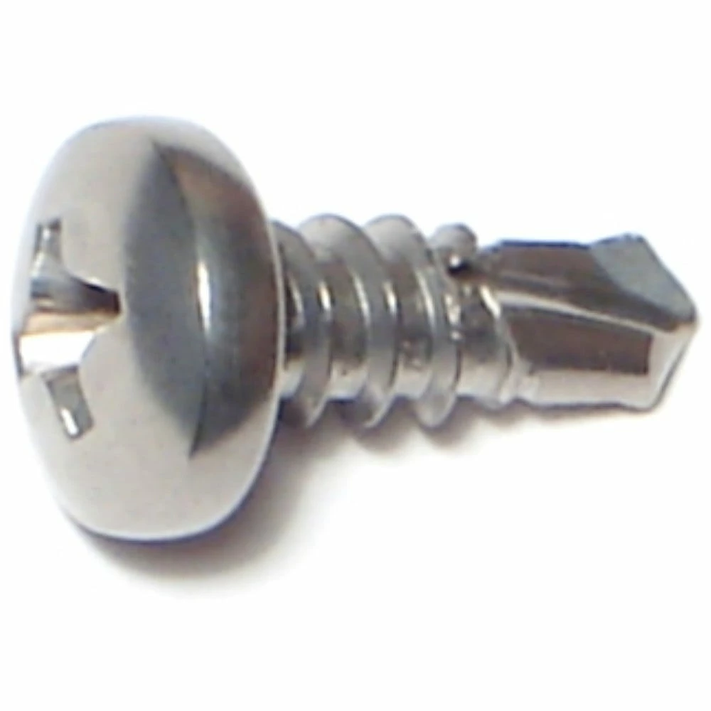 Midwest Fastener #10-16 x 1/2" 410 Stainless Phillips Pan Head Self-Drilling Screws - 24160 - Bolts 4 Midwest Fastener #10-16 x 1/2" 410 Stainless Phillips Pan Head Self-Drilling Screws - 24160 - Bolts - Image 2