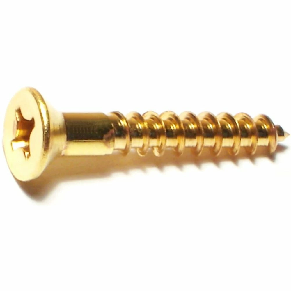 Midwest Fastener #10 x 1-1/4" Brass Phillips Flat Head Wood Screws - 21196 - Bolts 4 Midwest Fastener #10 x 1-1/4" Brass Phillips Flat Head Wood Screws - 21196 - Bolts - Image 2