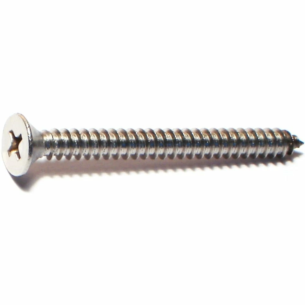 Midwest Fastener #10 x 2" 18-8 Stainless Phillips Flat Head Sheet Metal Screws - 23717 - Bolts 4 Midwest Fastener #10 x 2" 18-8 Stainless Phillips Flat Head Sheet Metal Screws - 23717 - Bolts - Image 2