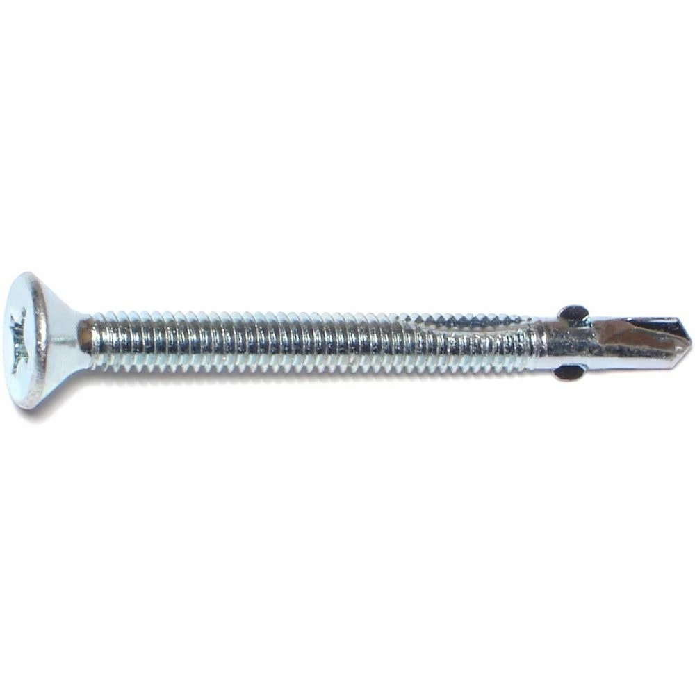 Midwest Fastener #12-14 x #2-1/2" Zinc Plated Phillips Flat Head Self-Drilling Screws with Wings - 10638 - Bolts 3 Midwest Fastener #12-14 x #2-1/2" Zinc Plated Phillips Flat Head Self-Drilling Screws with Wings - 10638 - Bolts