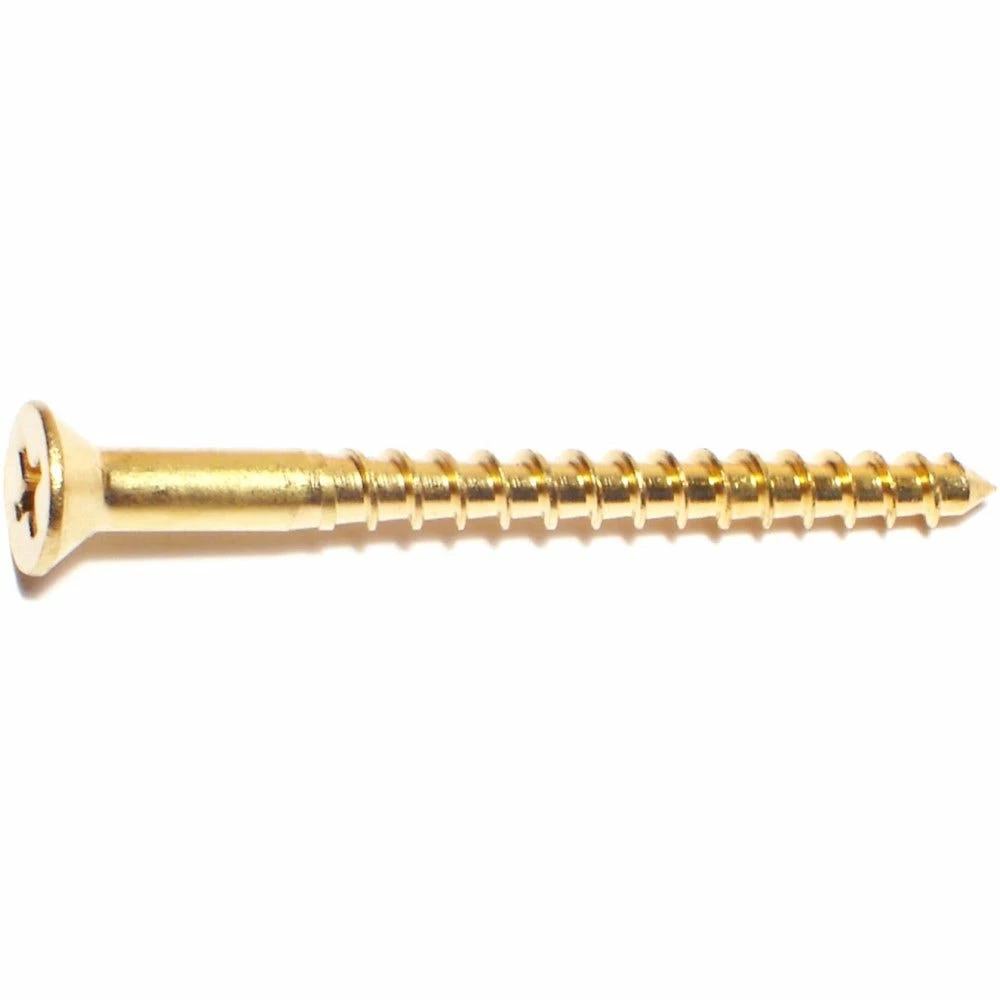 Midwest Fastener #8 x 2" Brass Phillips Flat Head Wood Screws - 21193 - Bolts 3 Midwest Fastener #8 x 2" Brass Phillips Flat Head Wood Screws - 21193 - Bolts