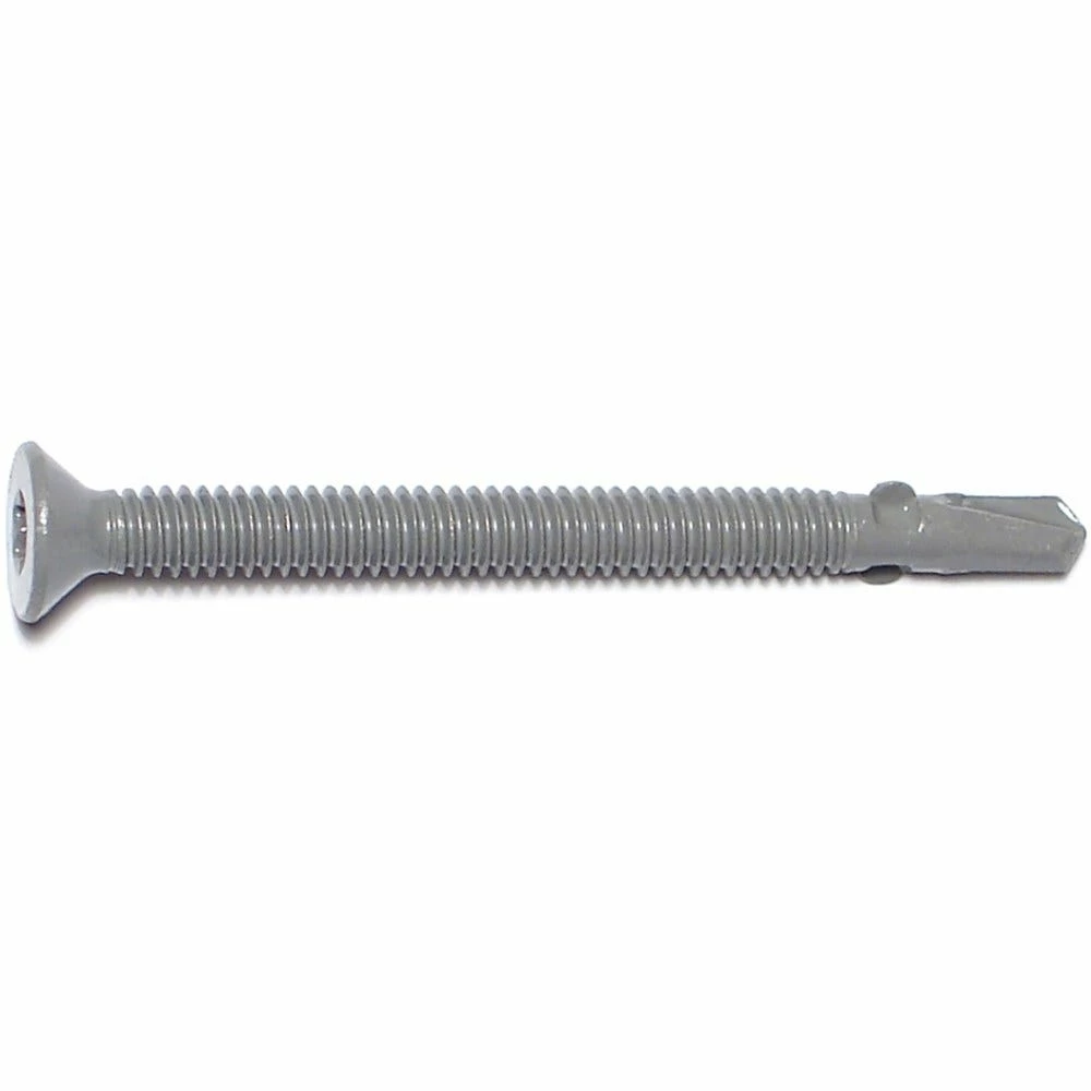 Midwest Fastener #14-14 x 3" Gray Ruspert Coated Star Drive Flat Head Self-Drilling Screws with Wings - 12207 - Bolts 4 Midwest Fastener #14-14 x 3" Gray Ruspert Coated Star Drive Flat Head Self-Drilling Screws with Wings - 12207 - Bolts - Image 2