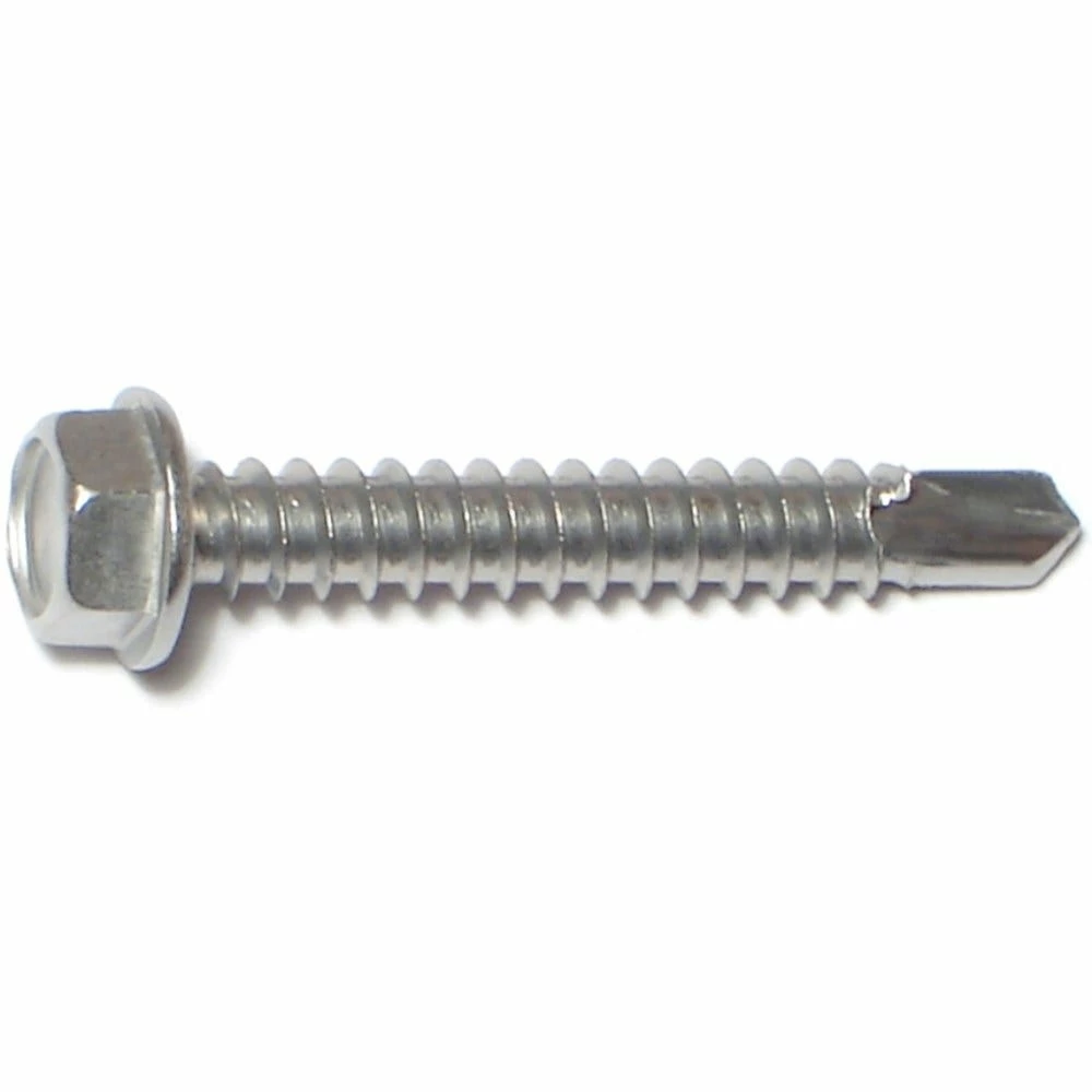 Midwest Fastener #12-14 x 1-1/2" 410 Stainless Hex Washer Head Self-Drilling Screws - 24175 - Bolts 4 Midwest Fastener #12-14 x 1-1/2" 410 Stainless Hex Washer Head Self-Drilling Screws - 24175 - Bolts - Image 2