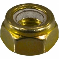Midwest Fastener 8mm-1.0 Yellow Zinc Plated Class 8 Fine Thread Nylon Insert Lock Nuts - 88392 - Bolts