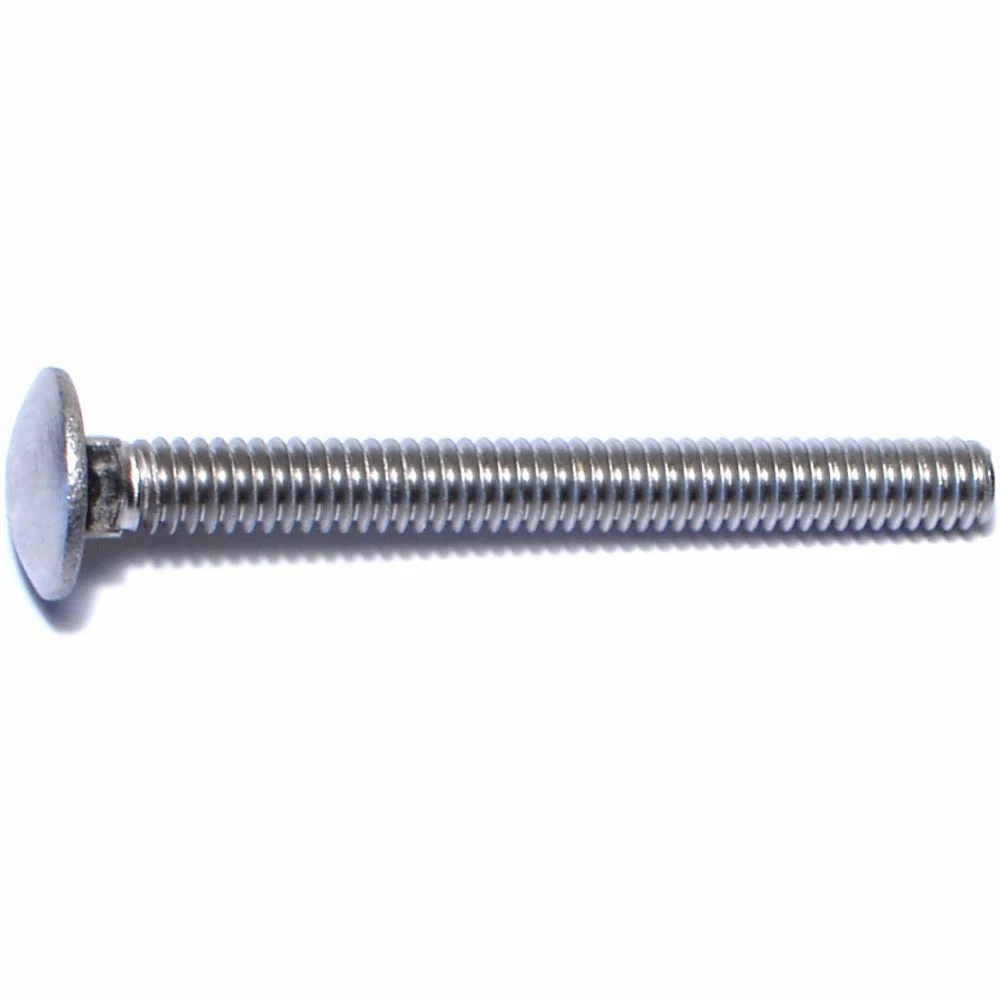 Midwest Fastener 1/4"-20 x 2-1/2" 18-8 Stainless Coarse Thread Carriage Bolts - 86091 4 Midwest Fastener 1/4"-20 x 2-1/2" 18-8 Stainless Coarse Thread Carriage Bolts - 86091 - Image 2