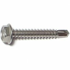 Midwest Fastener #10-16 x 1-1/4" 410 Stainless Hex Washer Head Self-Drilling Screws - 11842 - Bolts