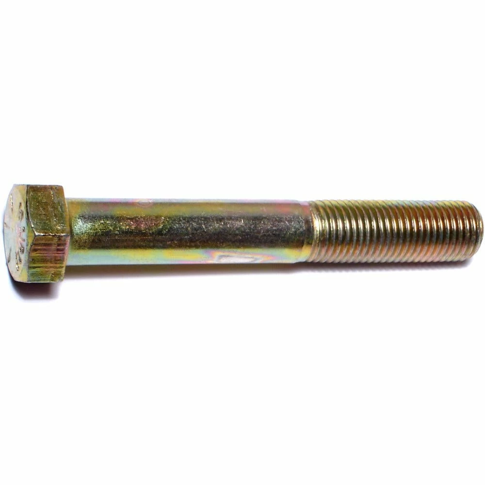 Midwest Fastener 7/16"-20 x 3" Yellow Zinc Plated Grade 8 Fine Thread Hex Cap Screws - 81996 - Bolts 4 Midwest Fastener 7/16"-20 x 3" Yellow Zinc Plated Grade 8 Fine Thread Hex Cap Screws - 81996 - Bolts - Image 2