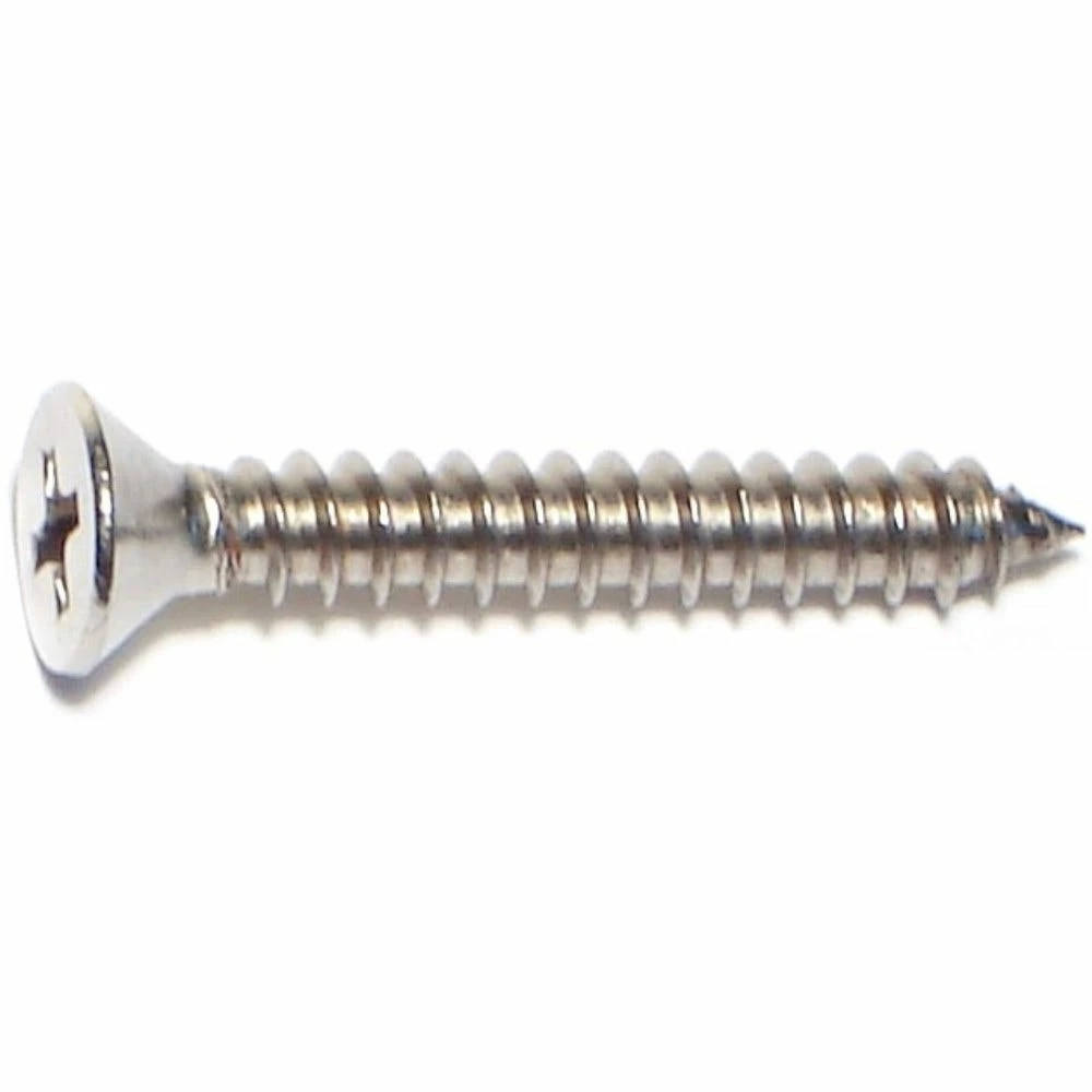 Midwest Fastener #10 x 1-1/4" 18-8 Stainless Phillips Flat Head Sheet Metal Screws - 23715 - Bolts 4 Midwest Fastener #10 x 1-1/4" 18-8 Stainless Phillips Flat Head Sheet Metal Screws - 23715 - Bolts - Image 2