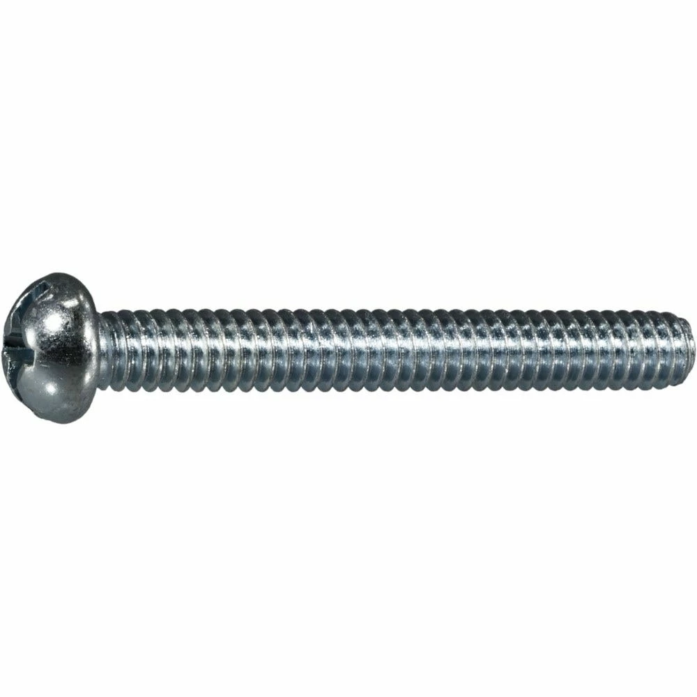 Midwest Fastener 1/4"-20 x 2" Zinc Plated Coarse Thread Combo Round Head Machine Screws - 11969 - Bolts 4 Midwest Fastener 1/4"-20 x 2" Zinc Plated Coarse Thread Combo Round Head Machine Screws - 11969 - Bolts - Image 2