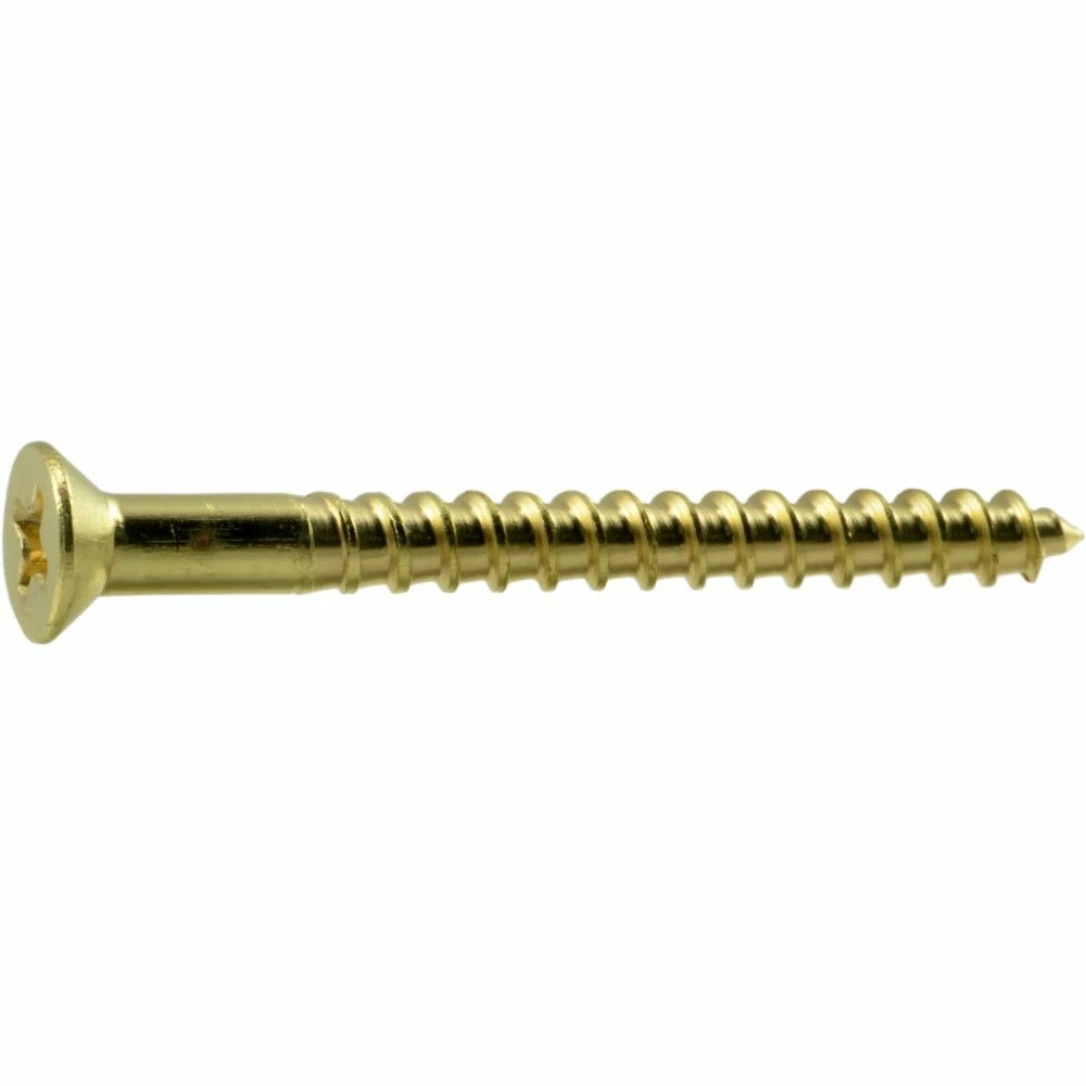 Midwest Fastener #6 x 1-1/2" Brass Phillips Flat Head Wood Screws - 21187 - Bolts 4 Midwest Fastener #6 x 1-1/2" Brass Phillips Flat Head Wood Screws - 21187 - Bolts - Image 2