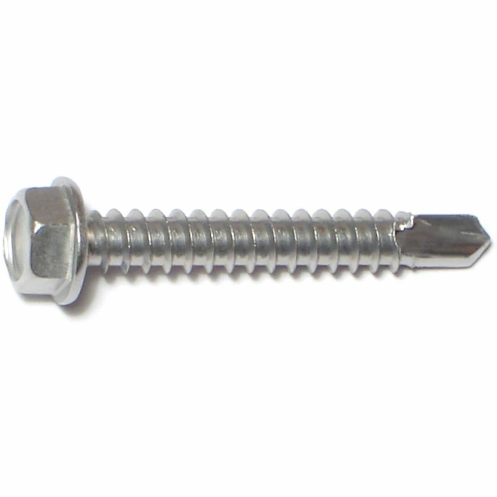 Midwest Fastener #12-14 x 1-1/2" 410 Stainless Hex Washer Head Self-Drilling Screws - 11846 - Bolts 4 Midwest Fastener #12-14 x 1-1/2" 410 Stainless Hex Washer Head Self-Drilling Screws - 11846 - Bolts - Image 2