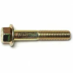 Midwest Fastener 7/16"-14 x 2-1/2" Yellow Zinc Plated Grade 8 Coarse Thread Hex Washer Head Flange Bolts - 87737