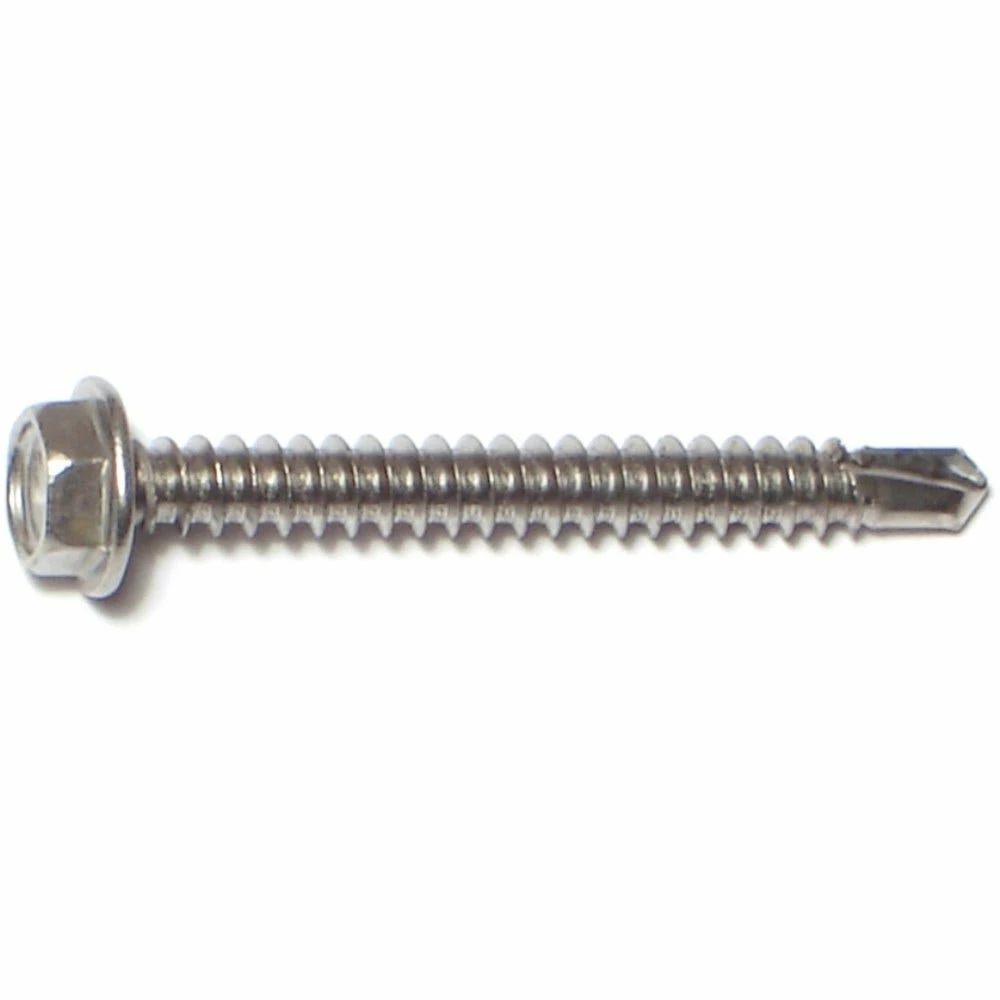 Midwest Fastener #8-18 x 1-1/2" 410 Stainless Hex Washer Head Self-Drilling Screws - 11838 - Bolts 3 Midwest Fastener #8-18 x 1-1/2" 410 Stainless Hex Washer Head Self-Drilling Screws - 11838 - Bolts