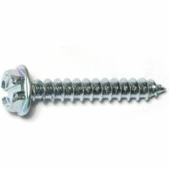 Midwest Fastener #10 x 1-1/4" Zinc Plated Slotted Hex Washer Head Sheet Metal Screws - 10185 - Bolts