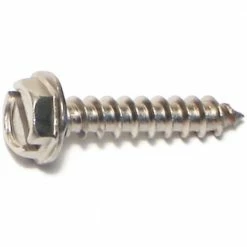 Midwest Fastener #10 x 1" 18-8 Stainless Slotted Hex Washer Head Sheet Metal Screws - 23737 - Bolts