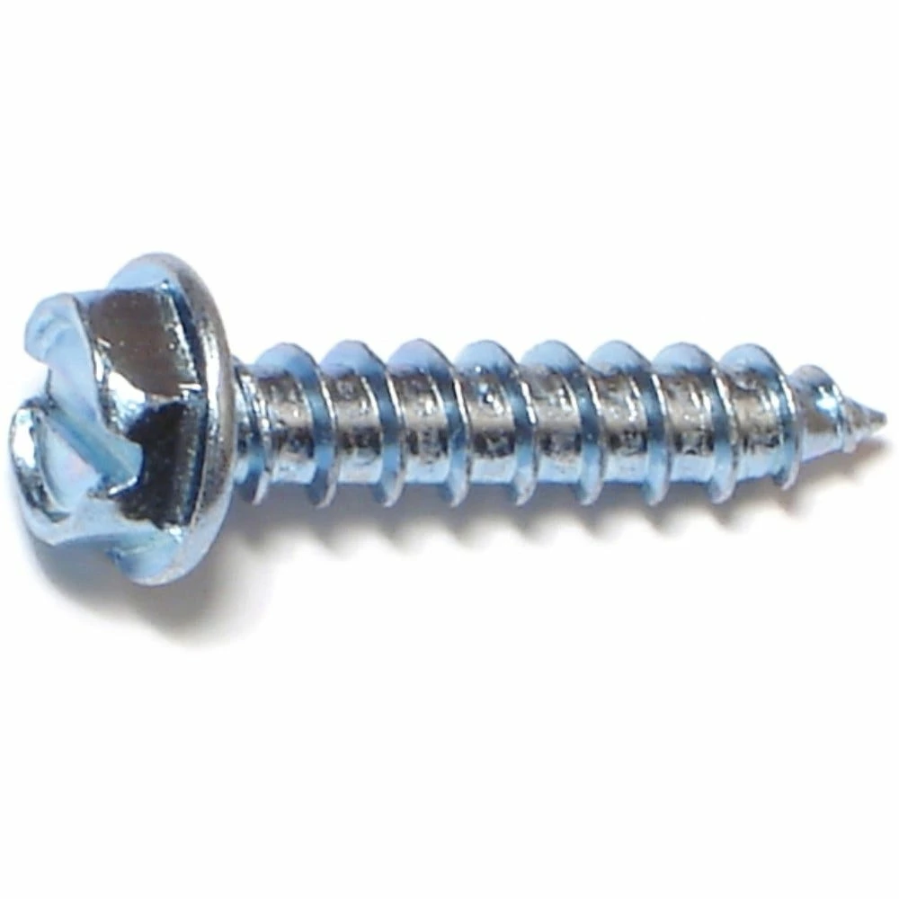Midwest Fastener #12 x 1" Zinc Plated Slotted Hex Washer Head Sheet Metal Screws - 10189 - Bolts 4 Midwest Fastener #12 x 1" Zinc Plated Slotted Hex Washer Head Sheet Metal Screws - 10189 - Bolts - Image 2