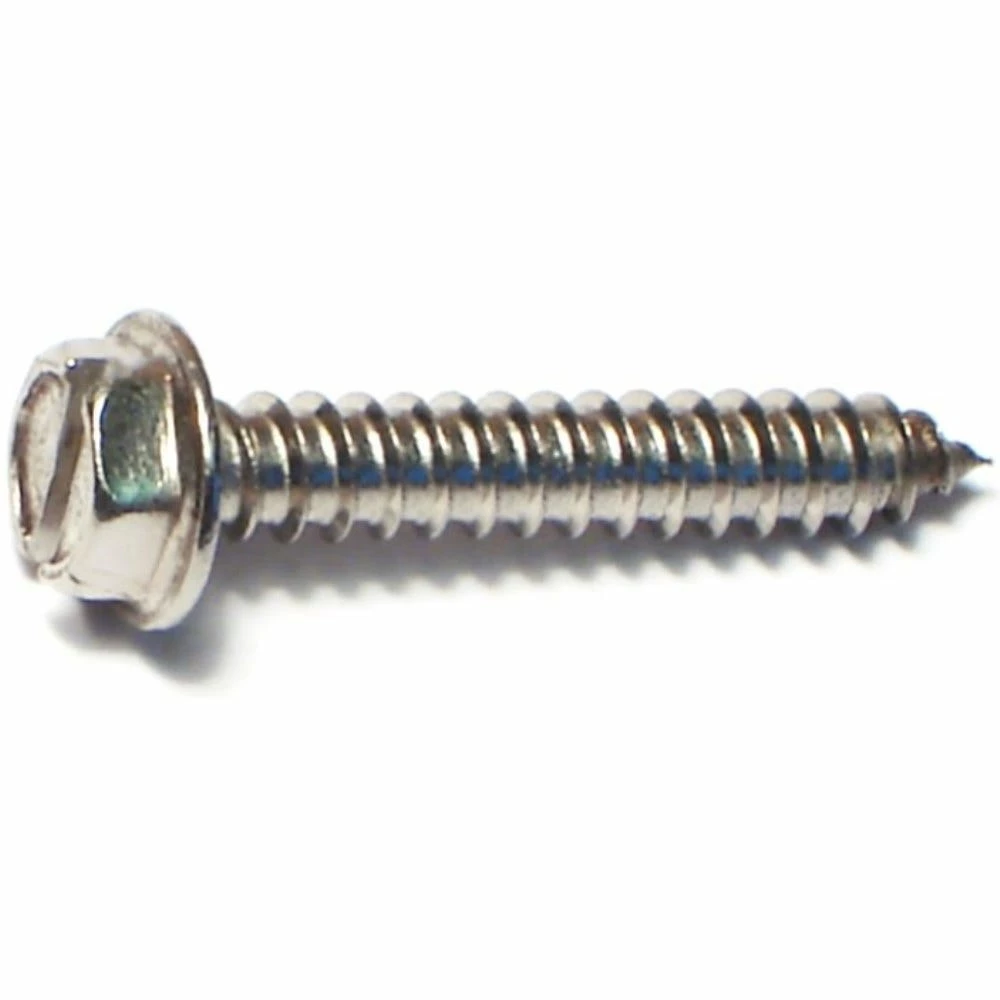 Midwest Fastener #8 x 1" 18-8 Stainless Slotted Hex Washer Head Sheet Metal Screws - 23732 - Bolts 4 Midwest Fastener #8 x 1" 18-8 Stainless Slotted Hex Washer Head Sheet Metal Screws - 23732 - Bolts - Image 2